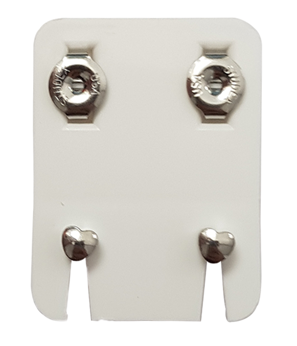 Ohrknöpfe Standard Palladiumweiss/Herz