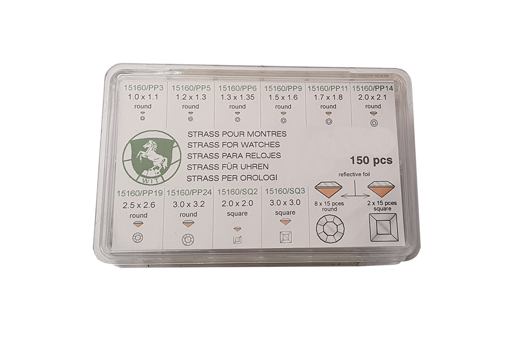 Similisteine, Sortiment rund /eckig, 150 Stk. Similisteine, Sortiment rund /eckig, 150 Stk.