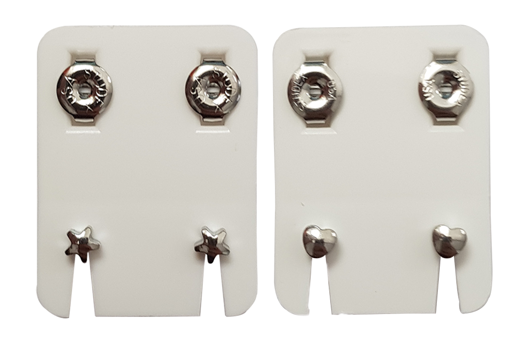 Ohrknöpfe Standard Palladiumweiss/Formen sort.