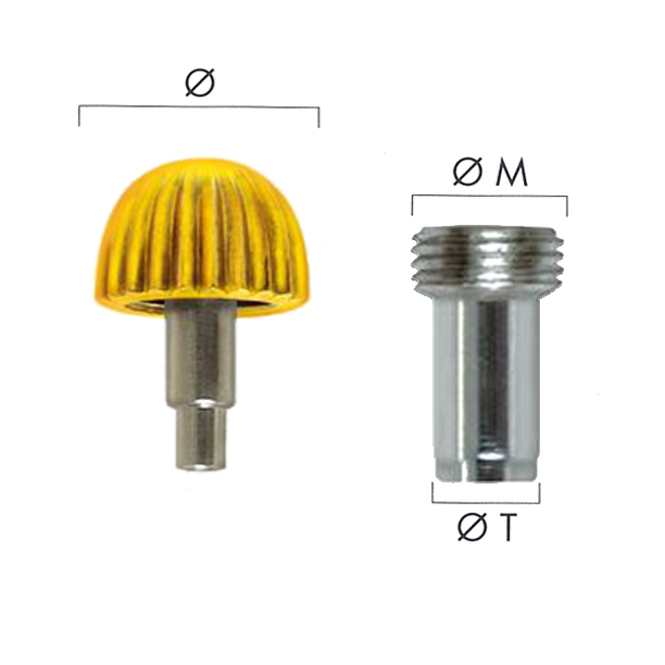 Schraubkrone Antike Form aus Edelstahl, vergoldet