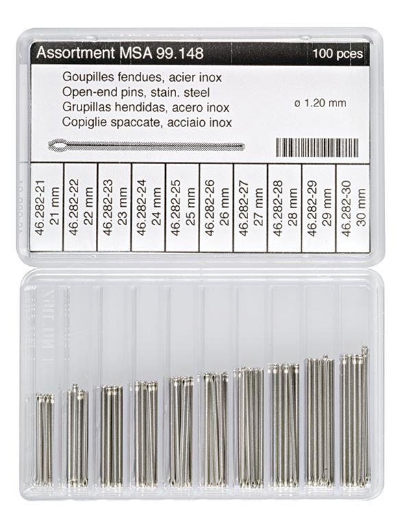 Open-End-Pins, 1,2mm, P100 - Extra lang
