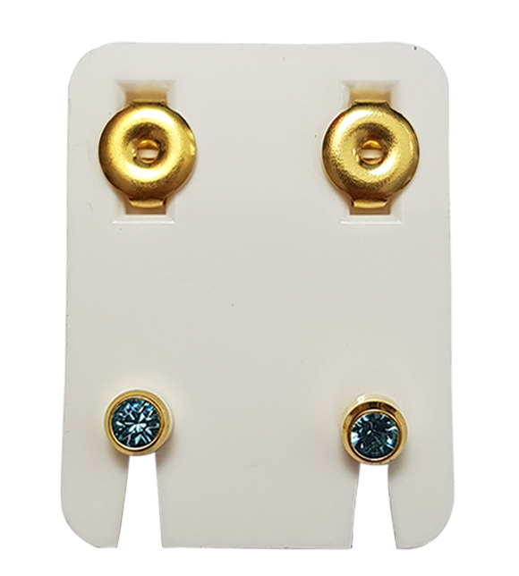 Ohrknöpfe Standard Vergoldet/Imit.Aquamarin