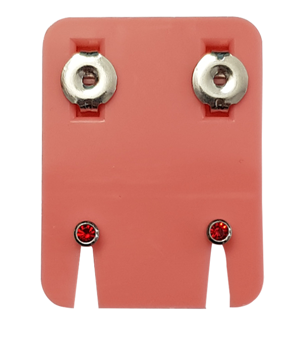 Ohrknöpfe Mini Palladiumweiss/Imit.Rubin