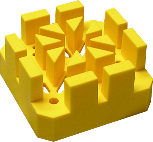 Bandhaltesockel , breite Schlitze, gelb