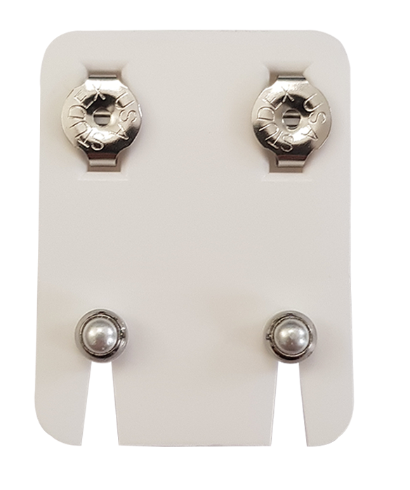 Ohrknöpfe Standard Palladiumweiss/Imit.Perle weiss