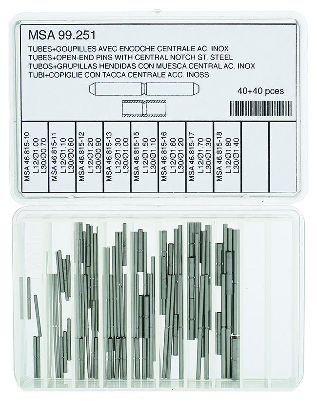 Bandhülsen mit Drahtstiften, Sortiment, Inox, Ø 1,0-1,8mm