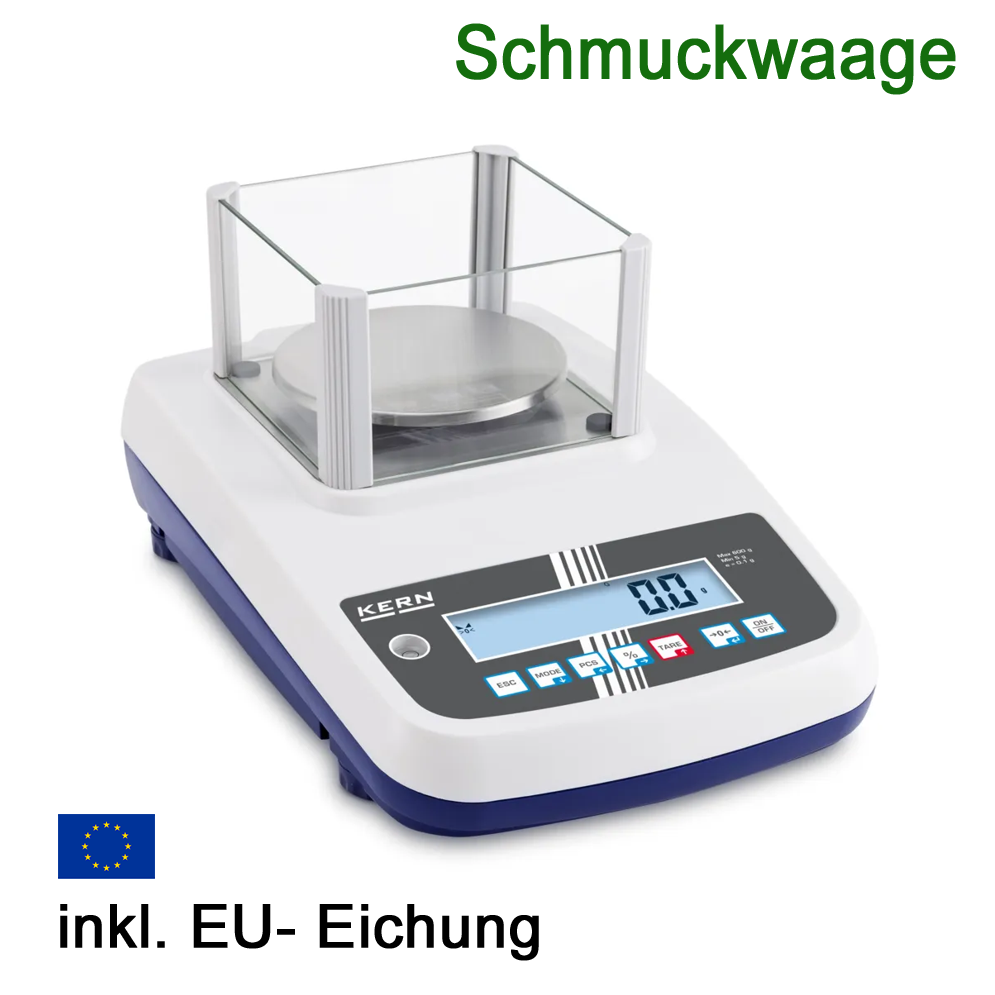 Kern Grammwaage EWJ 600-1M,  0,1g/600g, inkl. EU-Eichung