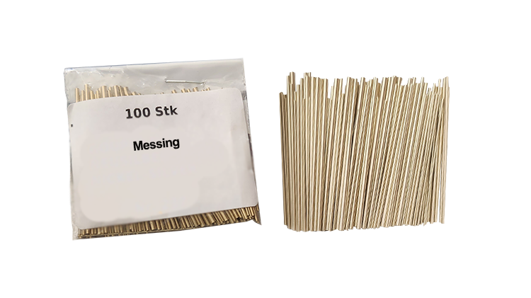 Scharnierstifte sort., Messing, 100Stk