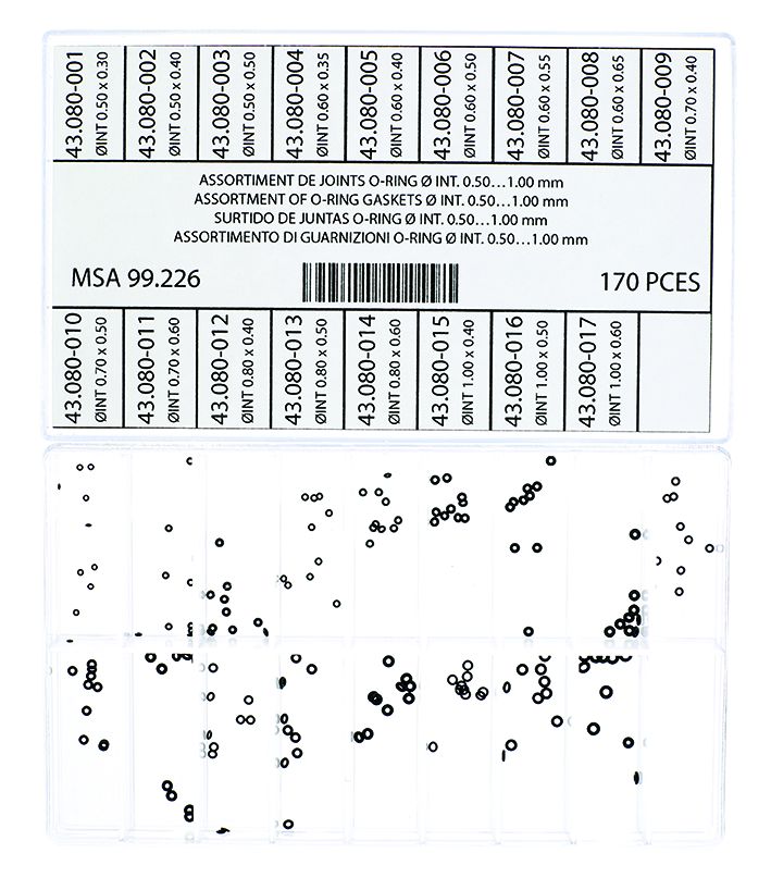 Kronen-Dichtungen Sortiment Ø 0,50-1,00, 170 Stk.
