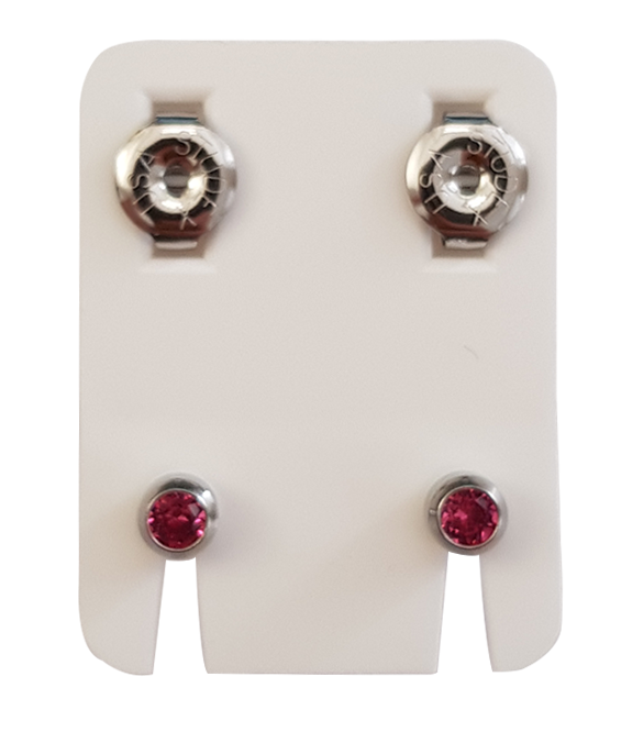 Ohrknöpfe Standard Palladiumweiss/Imit.Zirkon