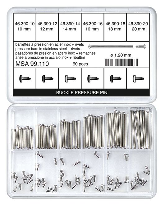 Sortiment an Stege für Sicherheitsbügel, Ø 1,2mm, 10-20mm Sortiment an Stege für Sicherheitsbügel, Ø 1,2mm, 10-20mm
