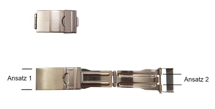 Faltschließe Stahl, mit Sicherheitsbügel