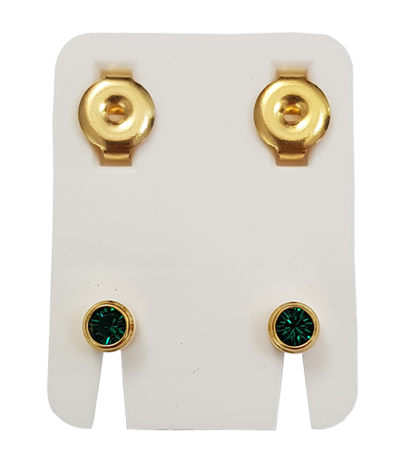Ohrknöpfe Standard Vergoldet/Imit.Smaragd