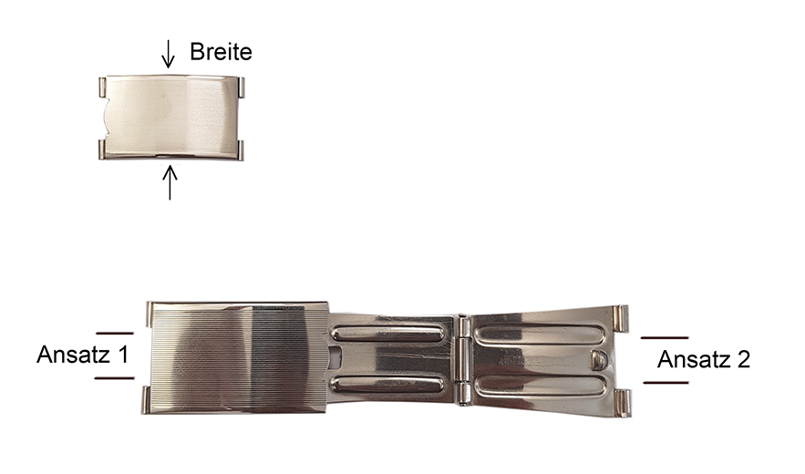 Faltschließe Stahl, m. Zugverlängerung
