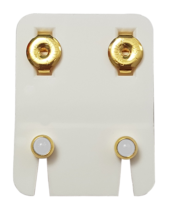Ohrknöpfe Standard Vergoldet/Imit.Perle weiss