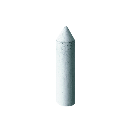 Gummipolierer Spitz weiß, 21mm, grob, unmontiert