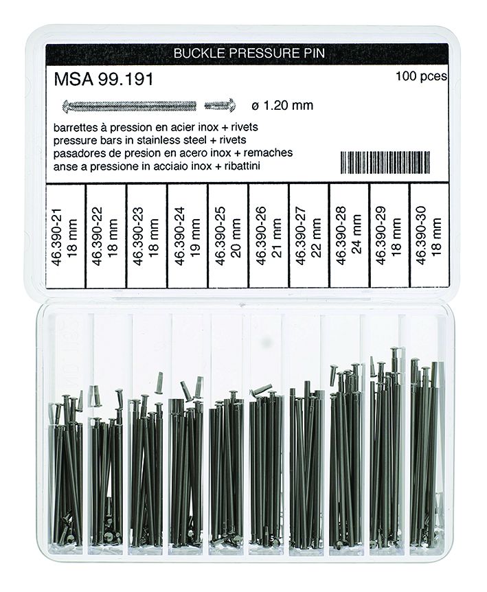 Sortiment an Stege für Sicherheitsbügel, Ø 1,2mm, 21-30mm