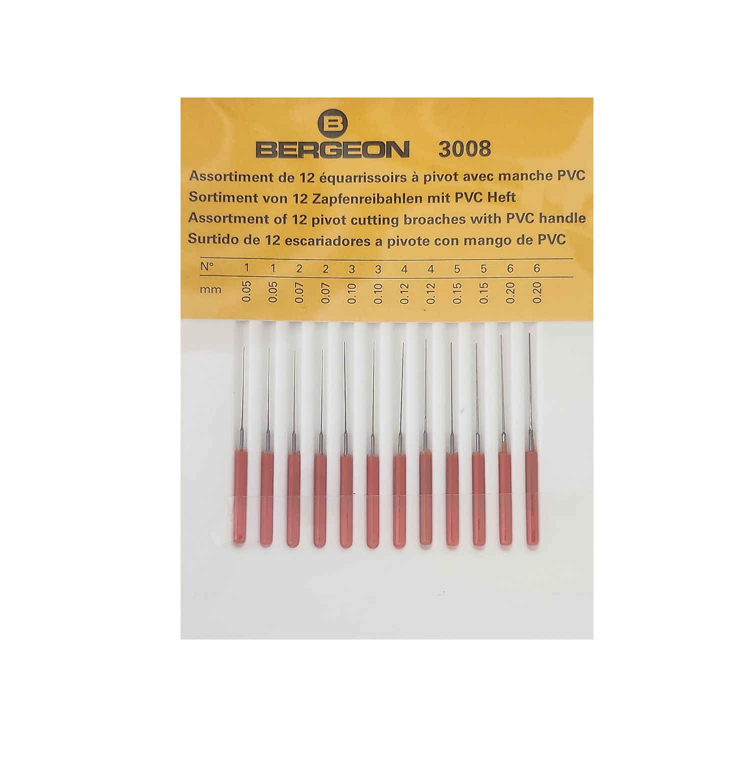 Reibahlen Set Bergeon 0,05 - 0,20mm Reibahlen Set Bergeon 0,05 - 0,20mm