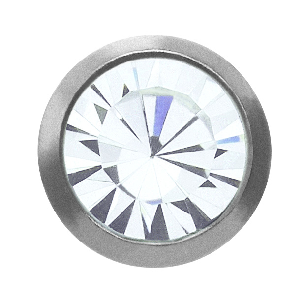 Ohrknöpfe System 75 Palladiumweiss/Crystal 3mm Rundfassung