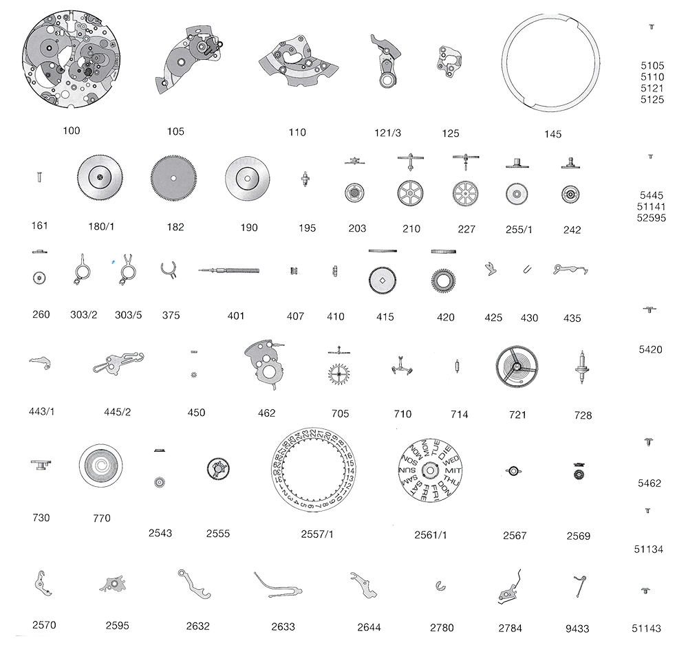 Werkteile Eta 2801/04
