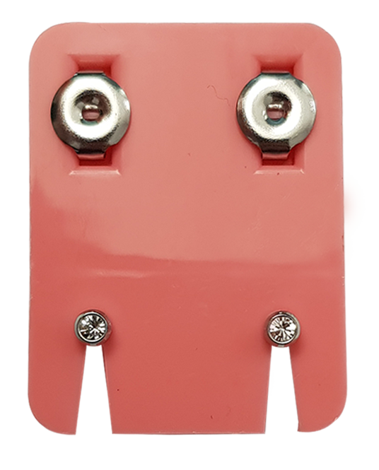 Ohrknöpfe Mini Palladiumweiss/Imit.Diamant