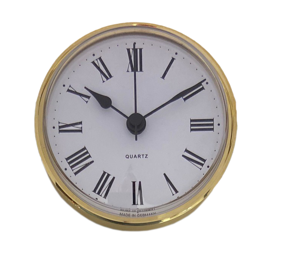 Einsteckwerke mit Römische Zahlen und gelber Lünette