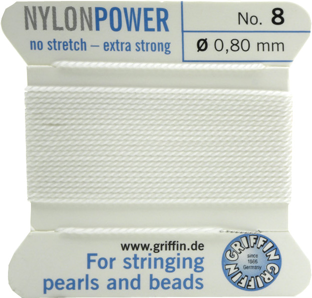 Perlseide weiss, Nylon Power 1Nadel