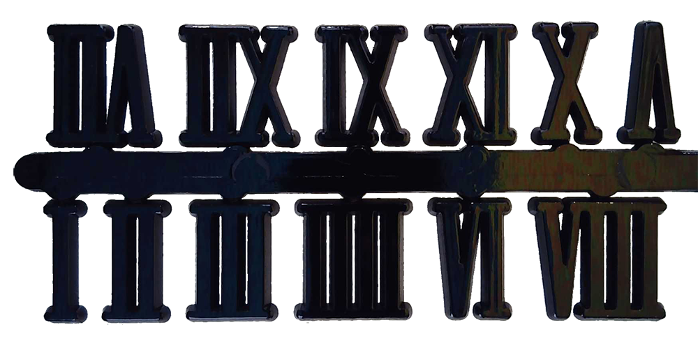 Zahlensatz römisch, schwarz