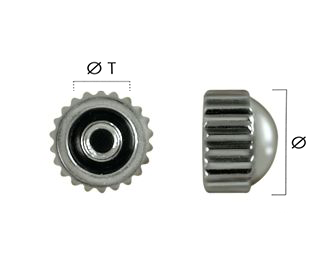 WD-Kronen, bombierter Kopf weiß WD-Kronen, bombierter Kopf weiß