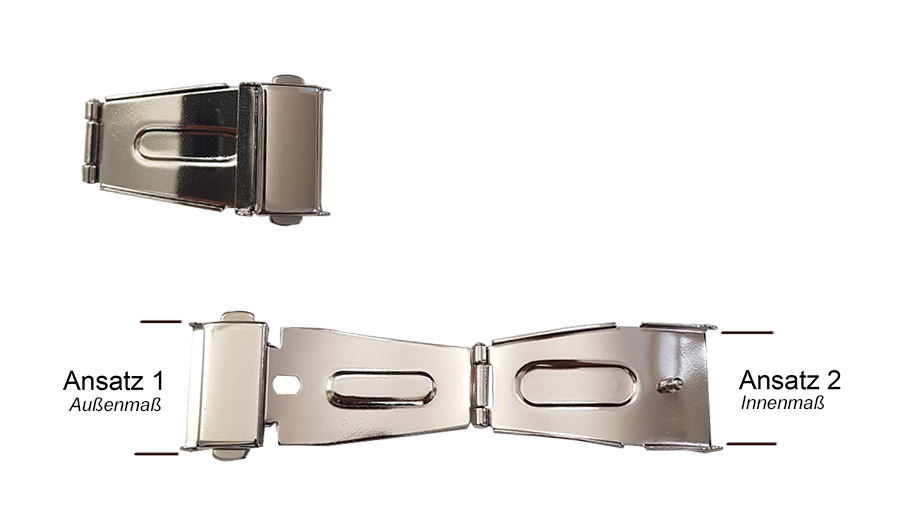 Faltschließe Stahl, mit zwei Drückern