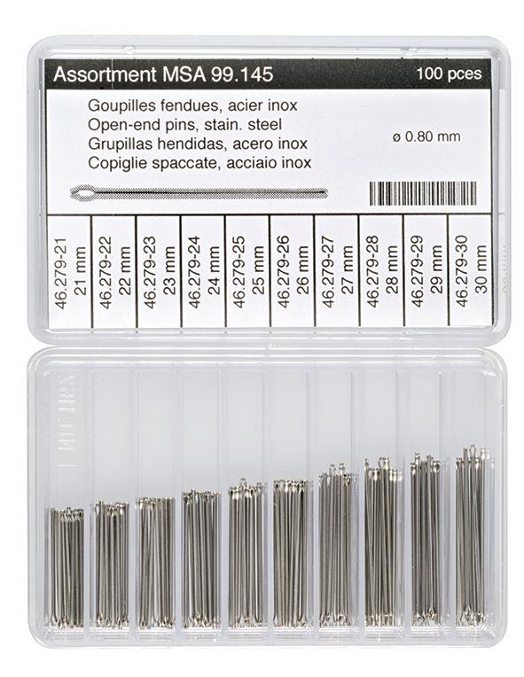 Open-End-Pins, 0,8mm, P100 - Extra lang