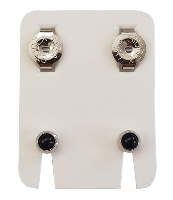 Ohrknöpfe Standard Palladiumweiss/Imit.Perle schwa