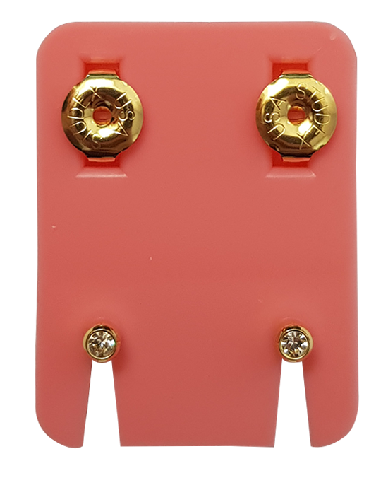 Ohrknöpfe Mini Vergoldet/Imit.Diamant