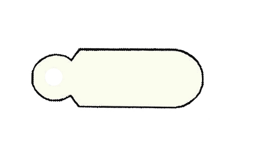 Kunststoffetiketten mit Bindfaden 29 X 10 MM