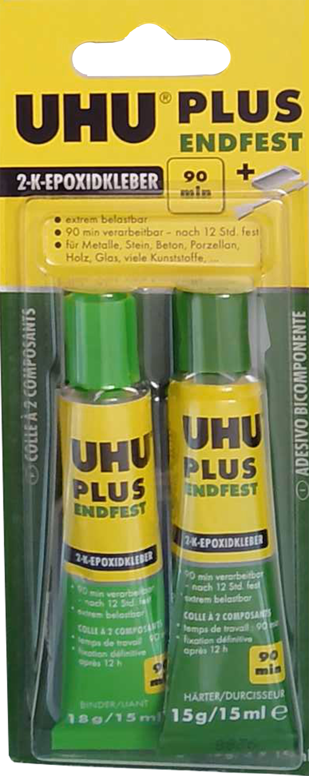 Kleber, UHU-plus 2 Komponenten endfest 90min. Kleber, UHU-plus 2 Komponenten endfest 90min.