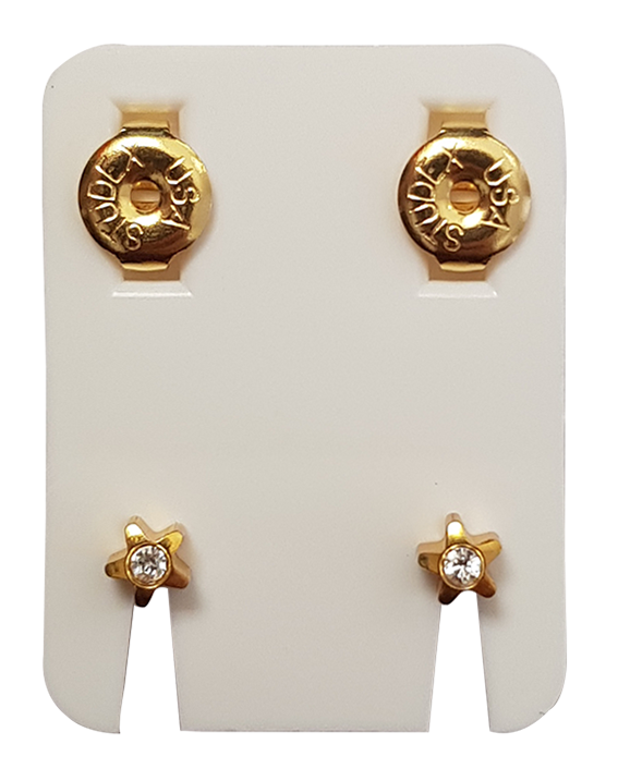 Ohrknöpfe Standard Vergoldet/Stern m.Stein