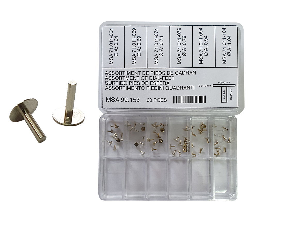 Zifferblatt-Füsschen, 60 Stk sortiert Zifferblatt-Füsschen, 60 Stk sortiert