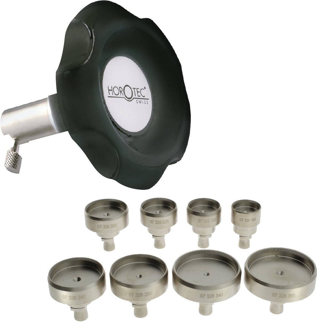 Gehäuseöffner für Rolex, Schlüssel m. 8 Einsätzen, Swiss Made