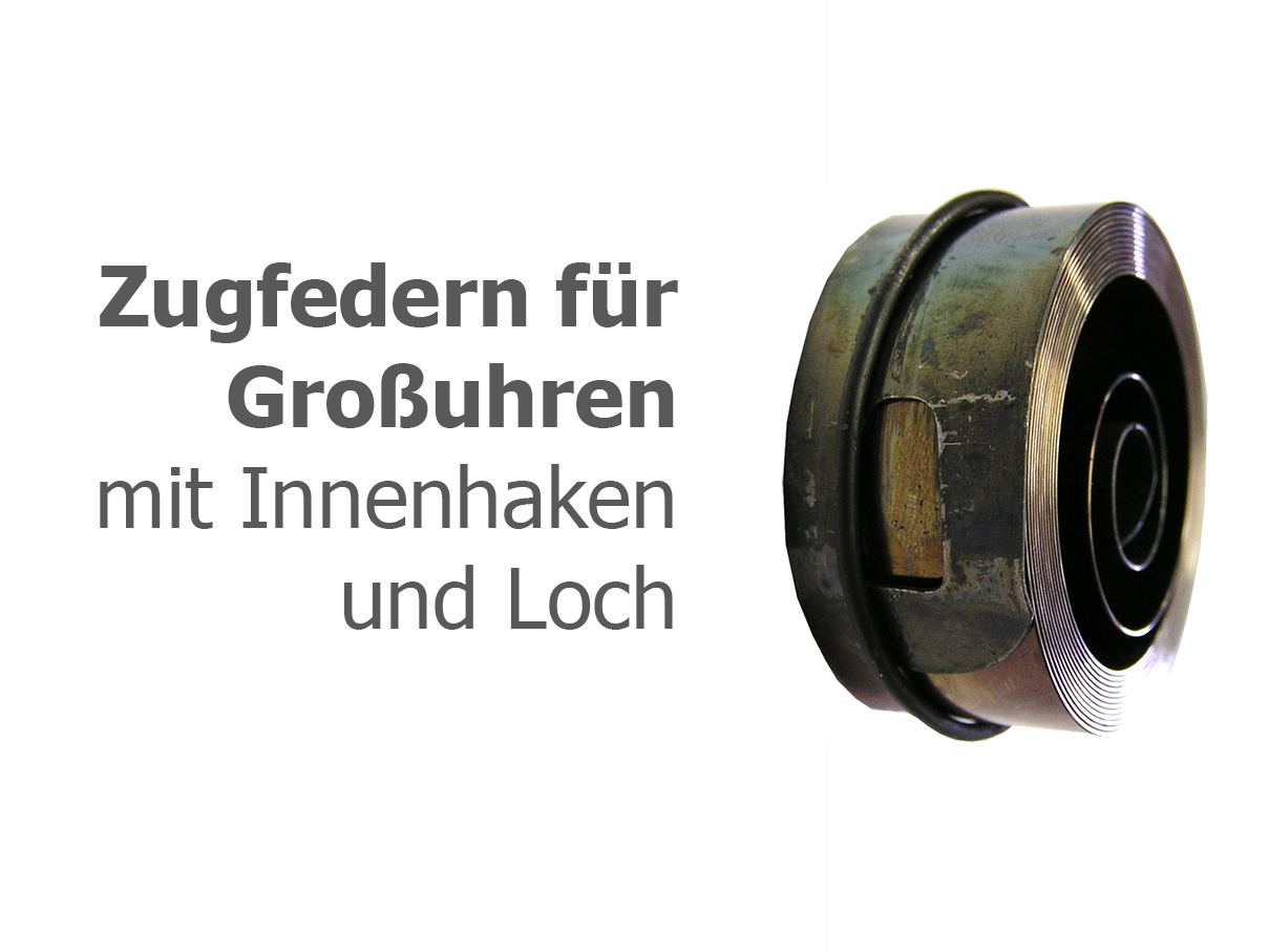 Zugfeder für Großuhr mit Innenhaken/Loch