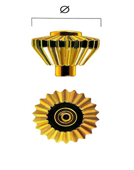 Taschenuhr-Krone mit Drücker, gelb
