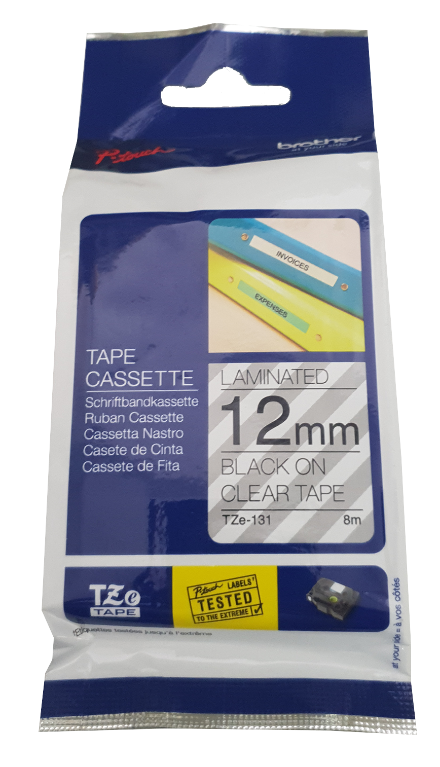 TZ-131, 12mm-transparent/schwarz