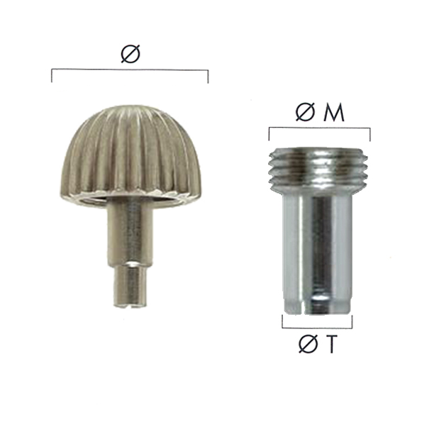 Schraubkrone Antike Form aus Edelstahl Schraubkrone Antike Form aus Edelstahl