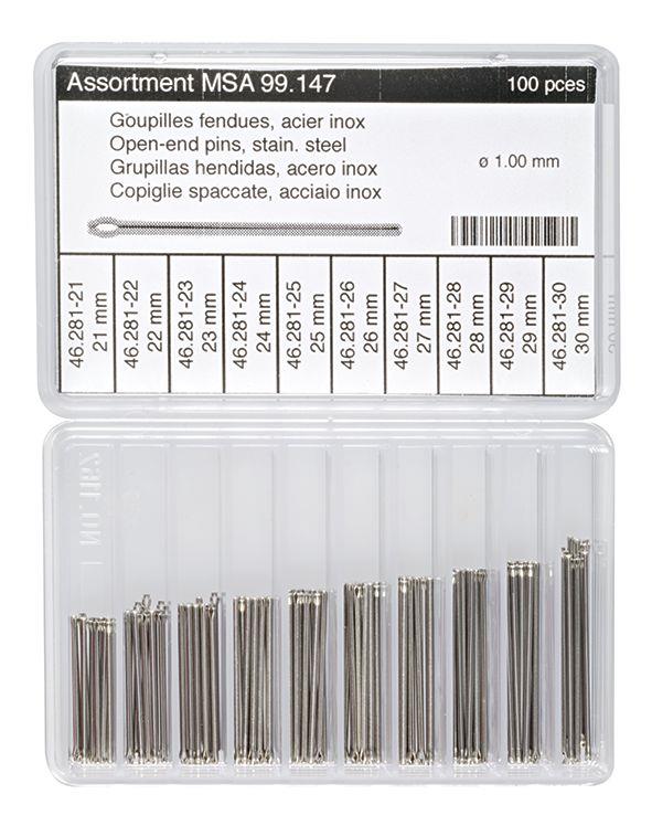 Open-End-Pins, 1,0mm, P100 - Extra lang Open-End-Pins, 1,0mm, P100 - Extra lang