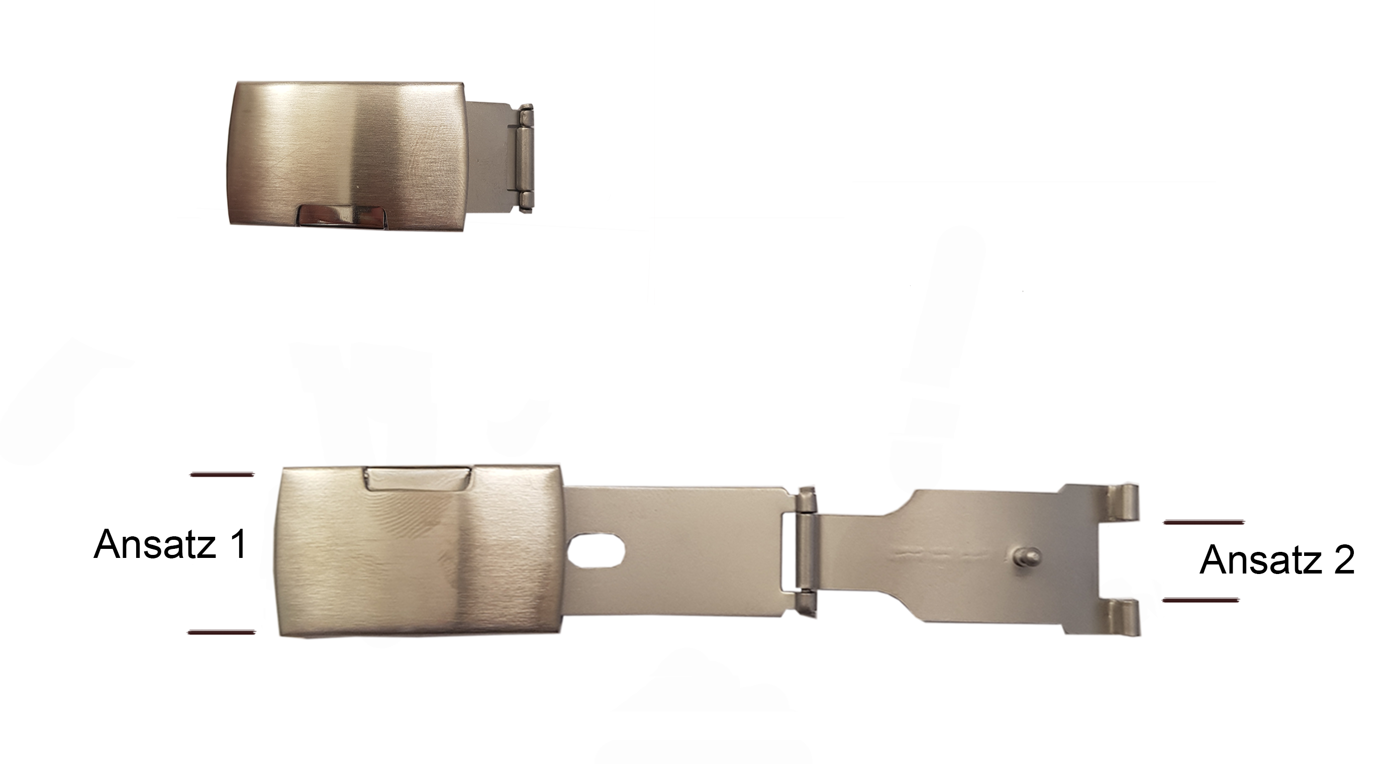 Faltschließe Stahl, mit seitl. Drücker