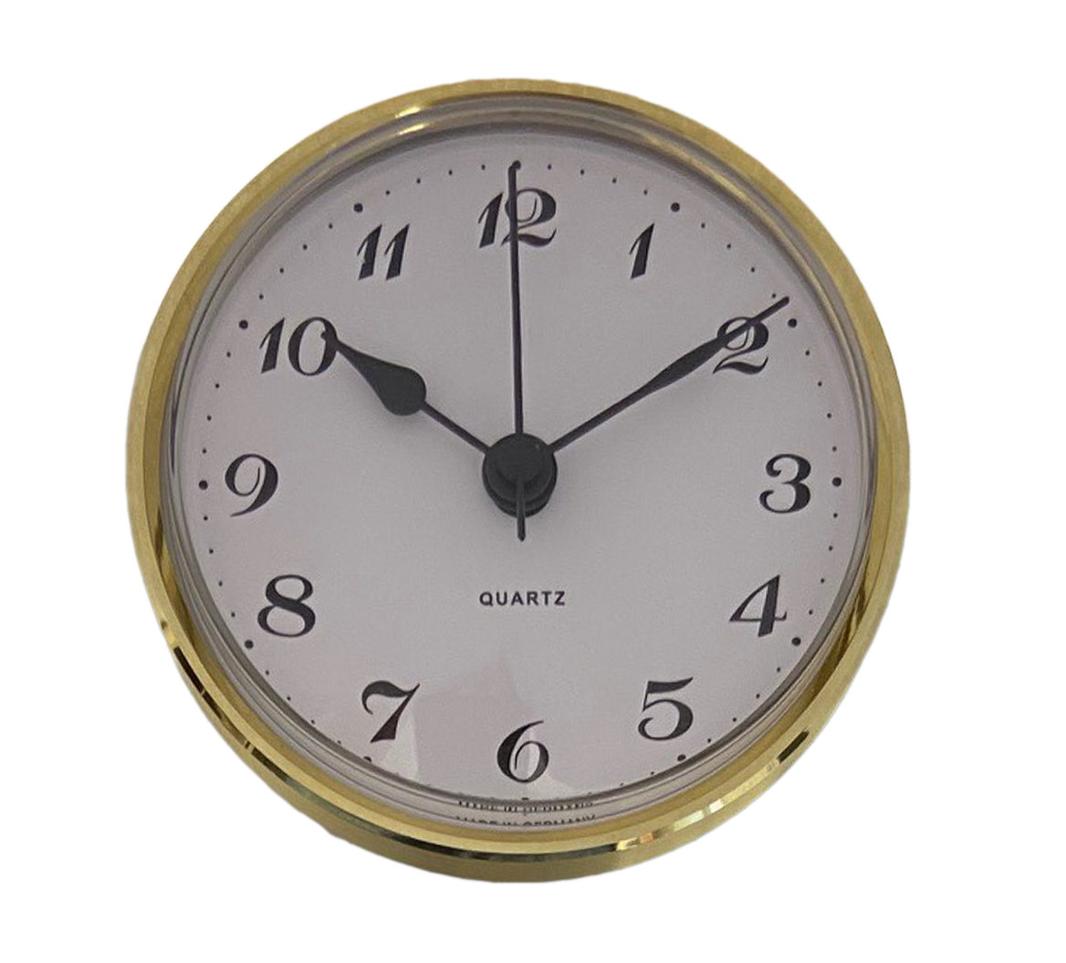 Einsteckwerke mit Arabischen Zahlen und gelber Lünette