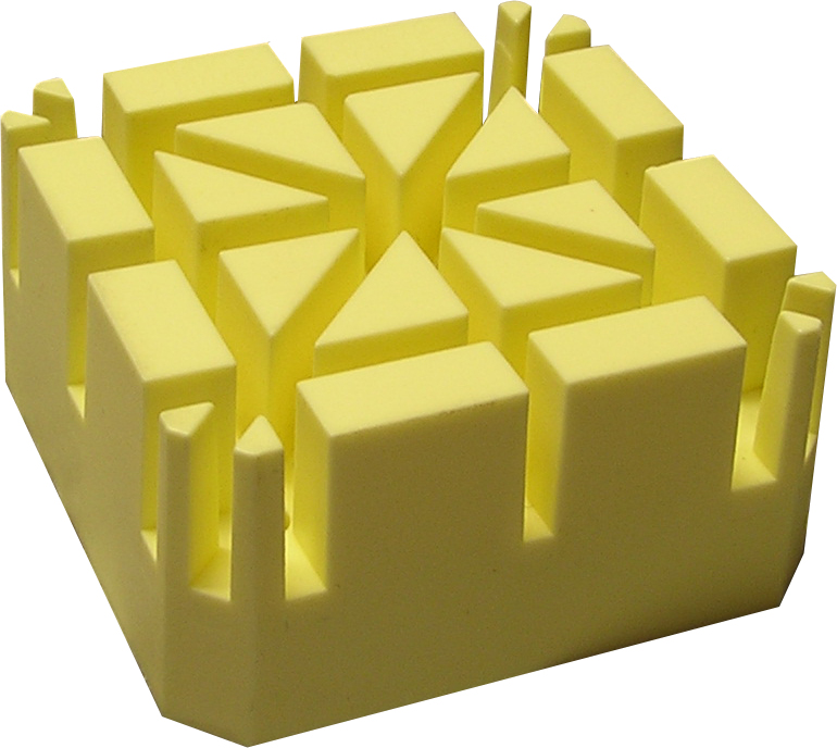 Bandhaltesockel , schmale Schlitze, gelb