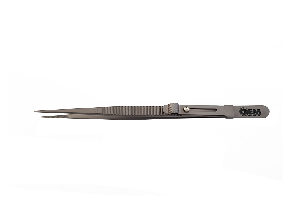 Steinpinzette mit Feststeller, I-Qualität, Fein