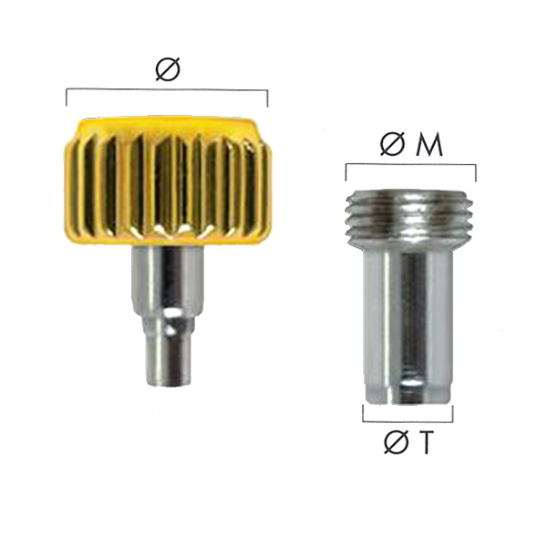 Schraubkrone aus Edelstahl, vergoldet