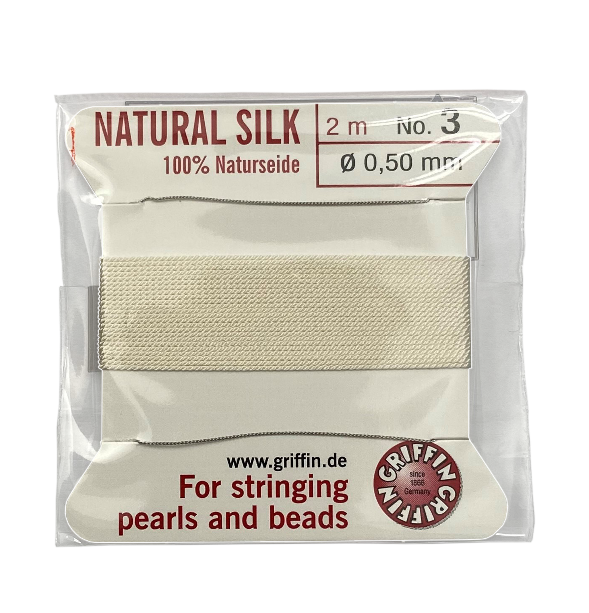 Perlseide weiss, Naturseide 2Nadel