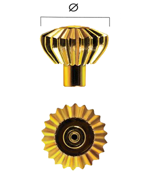 Taschenuhr-Krone, einfach, gelb